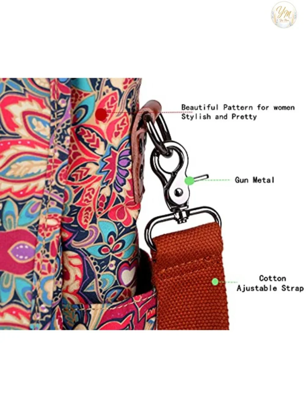 17 inch Laptop Messenger Bag Women Briefcase Canvas Unique Printing Business
